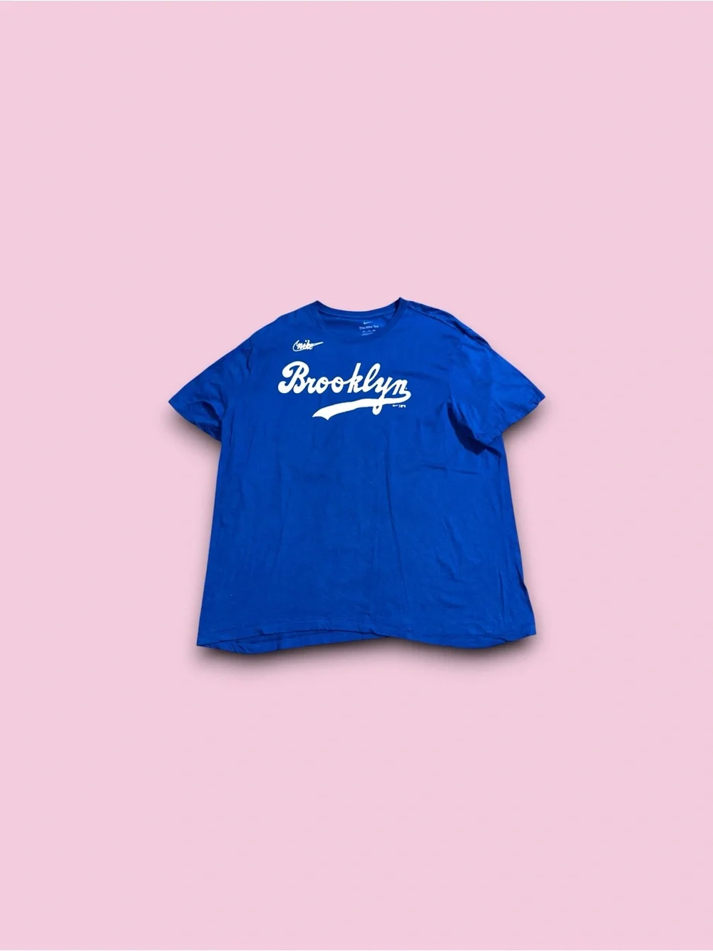 Nike Brooklyn Dodgers Script T-Shirt Men 2XL Blue MLB Baseball Jackie Robinson